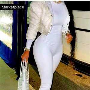 White long sleeve one piece jumpsuit